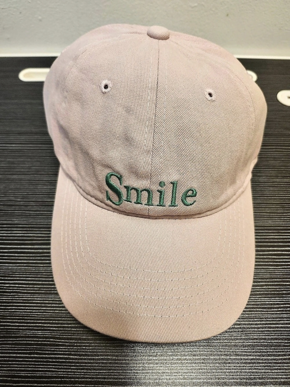 Smile Embroidered Pink Hat
